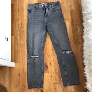 High waisted washed grey Zara jeans